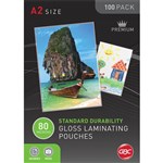 GBC LAMINATING POUCH 80 MICRON A2 CLEAR PACK 100