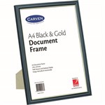 CARVEN DOCUMENT FRAME A4 BLACKGOLD