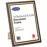 CARVEN DOCUMENT FRAME A4 REDWOODGOLD