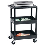 TUFFY TUB TROLLEY 1 FLAT SHELF AND 2 TUBS BLACK