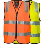 PRIME MOVER MW338 HIVIS COTTON VEST ZIPPER CLOSURE REFLECTIVE TAPE