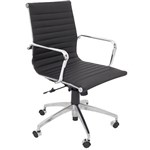 RAPIDLINE PU605M EXECUTIVE CHAIR MEDIUM BACK ARMS CHROME FRAME PU BLACK
