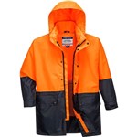 HUSKI KIMBERLEY LIGHTWEIGHT HIVIS RAIN JACKET 2TONE ORANGENAVY 2XL