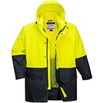 HUSKI KIMBERLEY LIGHTWEIGHT HIVIS RAIN JACKET 2TONE YELLOWNAVY M