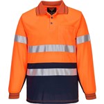 PORTWEST MP513 MICRO MESH POLO SHIRT LONG SLEEVE 2TONE WITH TAPE