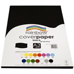 RAINBOW COVER PAPER 125GSM A3 BLACK PACK 100