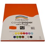 RAINBOW COVER PAPER 125GSM A3 SAFFRON ORANGE PACK 100