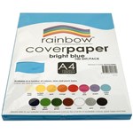 RAINBOW COVER PAPER 125GSM A4 BRIGHT BLUE PACK 100