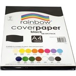 RAINBOW COVER PAPER 125GSM A4 BLACK PACK 100