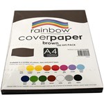 RAINBOW COVER PAPER 125GSM A4 BROWN PACK 100