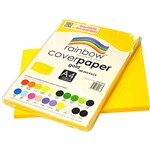 RAINBOW COVER PAPER 125GSM A4 GOLD PACK 100