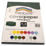RAINBOW COVER PAPER 125GSM A4 XMAS GREEN PACK 100