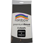 RAINBOW PREMIUM TISSUE PAPER 17GSM 500 X 750MM BLACK PACK 5