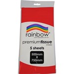 RAINBOW PREMIUM TISSUE PAPER 17GSM 500 X 750MM RED PACK 5