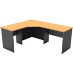 RAPID WORKER CORNER WORKSTATION COMPLETE 1800 X 1500 X 600MM BEECHIRONSTONE