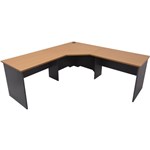 RAPID WORKER CORNER WORKSTATION COMPLETE 1800 X 1800 X 600MM BEECHIRONSTONE