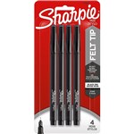 SHARPIE FINELINER PEN 04MM BLACK PACK 4