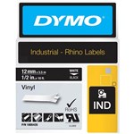 DYMO 1805435 RHINO INDUSTRIAL TAPE VINYL 12MM WHITE ON BLACK