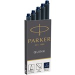PARKER QUINK FOUNTAIN PEN INK CARTRIDGES BLUE BLACK PACK 5