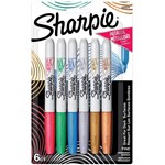 SHARPIE PERMANENT MARKERS METALLIC FINE POINT ASSORTED PACK 6