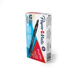 PAPERMATE PROFILE RETRACTABLE BALLPOINT PEN 10MM BLACK PACK 12