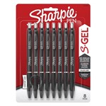 SHARPIE SGEL RETRACTABLE GEL INK PEN 07MM BLACK PACK 8