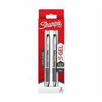 SHARPIE SGEL METAL RETRACTABLE GEL INK PEN 07MM BLACK PACK 2