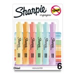 SHARPIE SMEARGUARD TANK HIGHLIGHTER CHISEL ASSORTED PACK 6