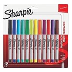 SHARPIE PERMANENT MARKERS ULTRA FINE ASSORTED PACK 12
