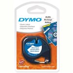 DYMO 91331 LETRATAG PLASTIC LABELLING TAPE 12MM X 4M BLACK ON PEARL WHITE