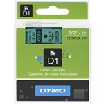 DYMO 45019 D1 LABELLING TAPE 12MM X 7M BLACK ON GREEN