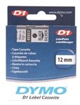 DYMO D1 LABELLING TAPE BLACK ON SILVER 12MM X 7M