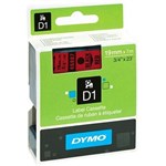 DYMO 45807 D1 LABELLING TAPE 19MM X 7M BLACK ON RED