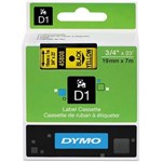 DYMO 45808 D1 LABELLING TAPE 19MM X 7M BLACK ON YELLOW