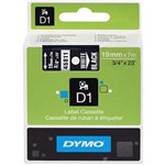 DYMO 45811 D1 LABELLING TAPE 19MM X 7M WHITE ON BLACK
