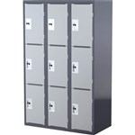 STEELCO SCHOOL HEAVY DUTY LOCKER 3 DOOR BANK OF 3 380MM DARKLIGHT GREY