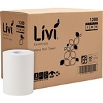 LIVI ESSENTIALS ROLL TOWEL 1PLY 80M CARTON 16