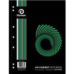 OLYMPIC SL865 SPIRAL 5SUBJECT NOTEBOOK 8MM RULED 240 PAGE 55GSM A4 PACK 5