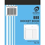 OLYMPIC NO54 DOCKET BOOK CARBON DUPLICATE 50 LEAF 100 X 125MM