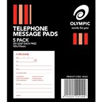 OLYMPIC TELEPHONE MESSAGE PADS 50 LEAF PACK 5