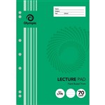 OLYMPIC L770 LECTURE PAD 7MM RULED 7 HOLE 55GSM A4 WHITE PACK 10