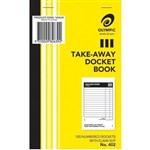 OLYMPIC 402 TAKEAWAY DOCKET BOOK SINGLE PLY 100 PAGE 93 X 150MM PACK 5