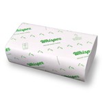 WHISPER DELUXE MULTIFOLD SLIM HAND TOWEL 1PLY CARTON 20