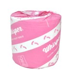 WHISPER CLASSIC TOILET TISSUE ROLL 1PLY 1000 SHEETS WHITE CARTON 48