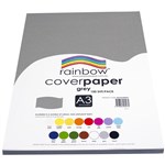 RAINBOW COVER PAPER 125GSM A3 GREY PACK 100