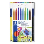 STAEDTLER 326 NORIS CLUB FIBRE TIP PENS 10MM ASSORTED WALLET 10