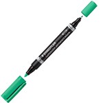 STAEDTLER LUMOCOLOR DUO PERMANENT MARKER GREEN