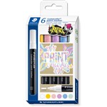 STAEDTLER 349 LUMOCOLOR PAINT MARKER BULLET 24MM PASTEL ASSORTED PACK 6