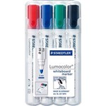 STAEDTLER 351 LUMOCOLOR WHITEBOARD MARKER BULLET ASSORTED WALLET 4