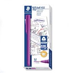 STAEDTLER 432 TRIANGULAR BALLPOINT STICK PEN MEDIUM PURPLE BOX 10